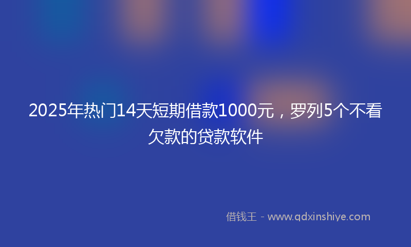 2025年热门14天短期借款1000元，罗列5个不看欠款的贷款软件