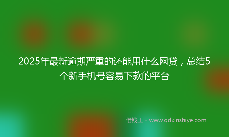 2025年最新逾期严重的还能用什么网贷，总结5个新手机号容易下款的平台