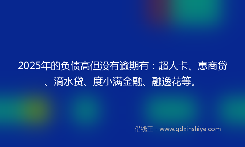 2025年的负债高但没有逾期有：超人卡、惠商贷、滴水贷、度小满金融、融逸花等。
