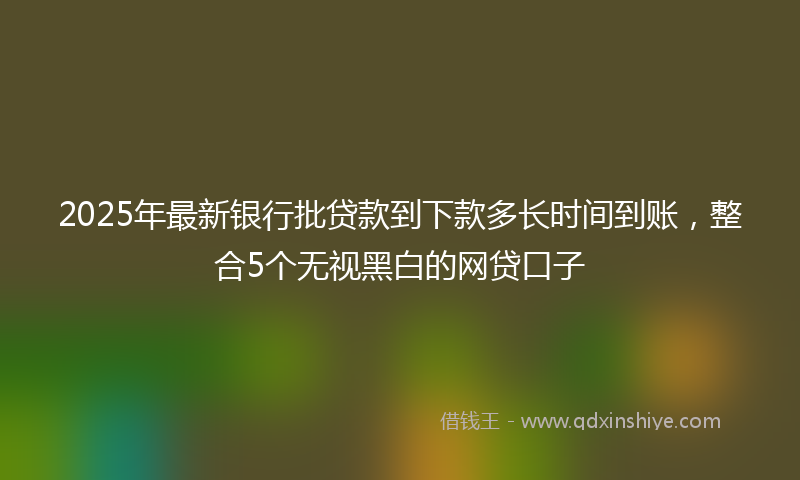 2025年最新银行批贷款到下款多长时间到账，整合5个无视黑白的网贷口子