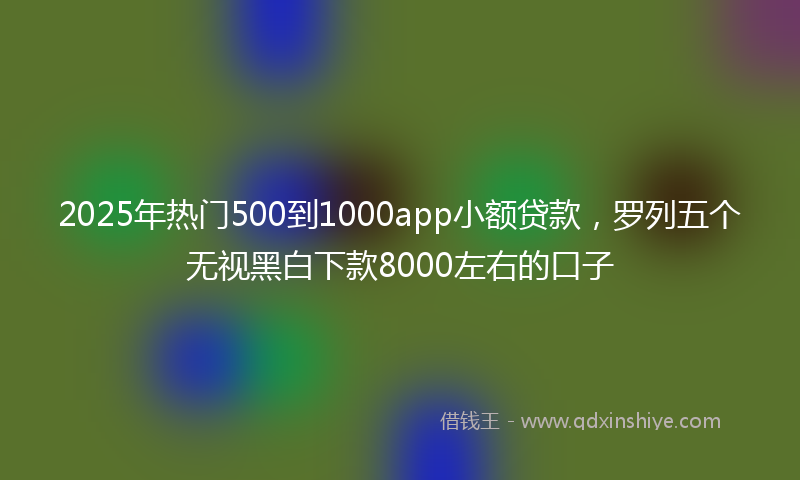 2025年热门500到1000app小额贷款，罗列五个无视黑白下款8000左右的口子