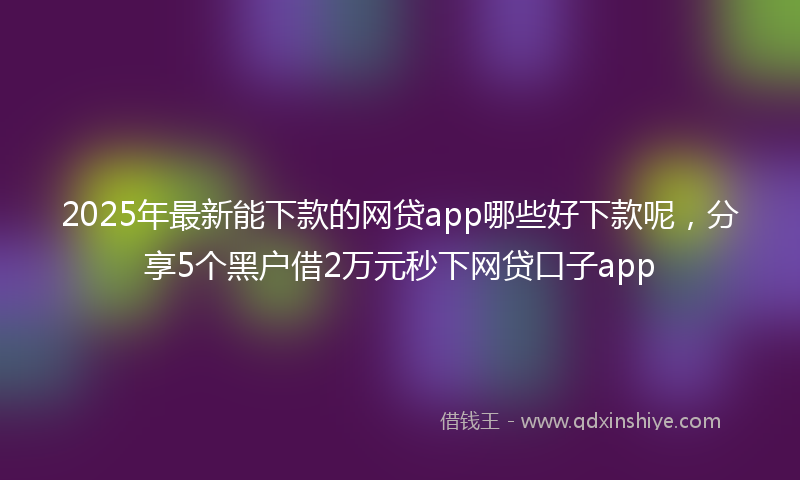 2025年最新能下款的网贷app哪些好下款呢，分享5个黑户借2万元秒下网贷口子app