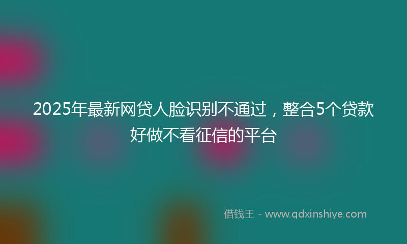 2025年最新网贷人脸识别不通过，整合5个贷款好做不看征信的平台
