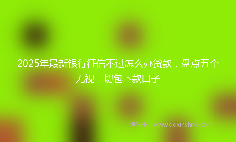 2025年最新银行征信不过怎么办贷款,盘点五个无视一切包下款口子