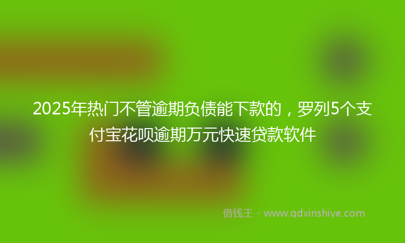 2025年热门不管逾期负债能下款的，罗列5个支付宝花呗逾期万元快速贷款软件