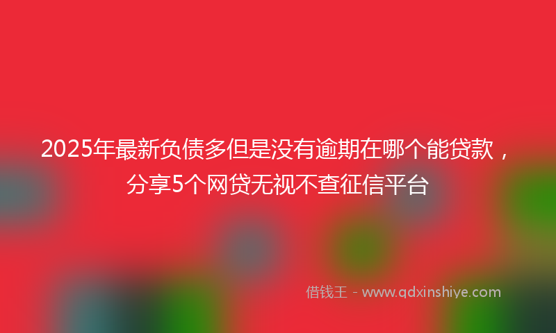 2025年最新负债多但是没有逾期在哪个能贷款，分享5个网贷无视不查征信平台