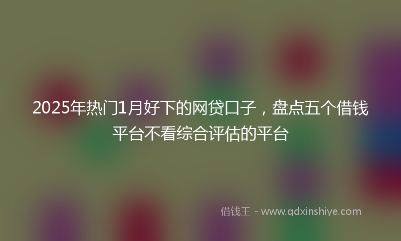 2025年热门1月好下的网贷口子，盘点五个借钱平台不看综合评估的平台