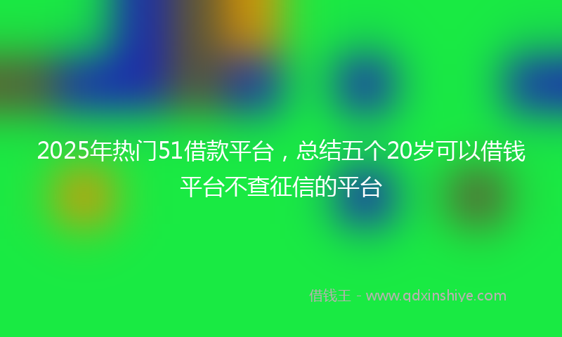 2025年热门51借款平台，总结五个20岁可以借钱平台不查征信的平台