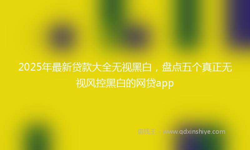2025年最新贷款大全无视黑白，盘点五个真正无视风控黑白的网贷app