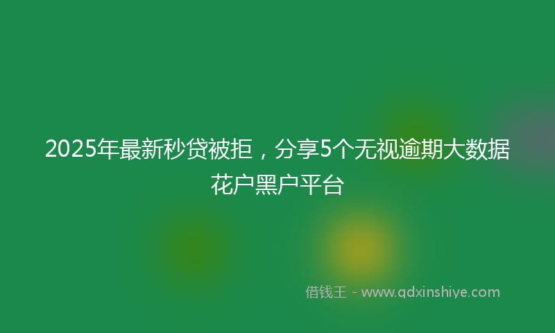 2025年最新秒贷被拒，分享5个无视逾期大数据花户黑户平台