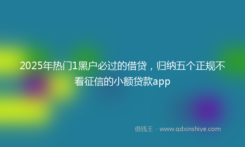 2025年热门1黑户必过的借贷，归纳五个正规不看征信的小额贷款app