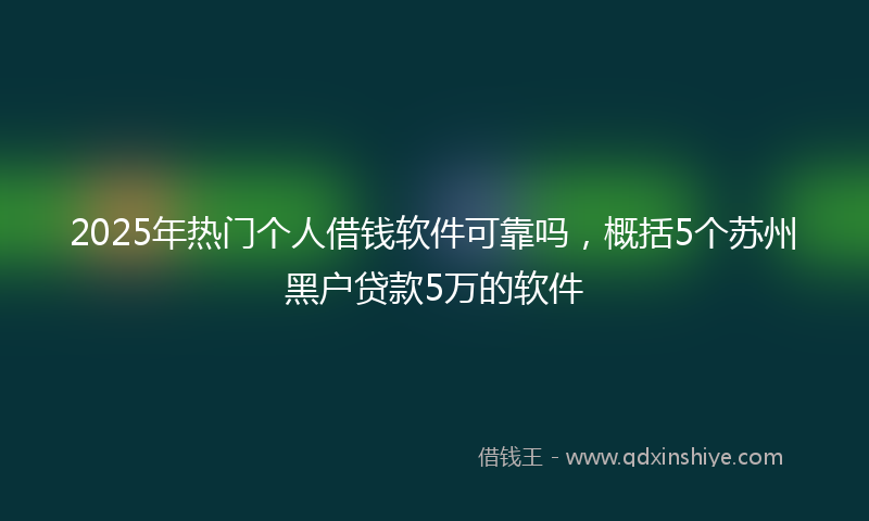 2025年热门个人借钱软件可靠吗，概括5个苏州黑户贷款5万的软件
