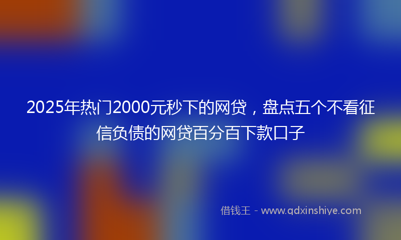 2025年热门2000元秒下的网贷，盘点五个不看征信负债的网贷百分百下款口子