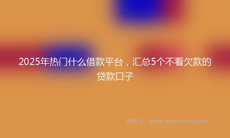 2025年热门什么借款平台，汇总5个不看欠款的贷款口子