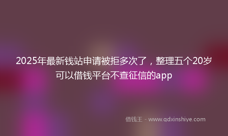 2025年最新钱站申请被拒多次了,整理五个20岁可以借钱平台不查征信的app