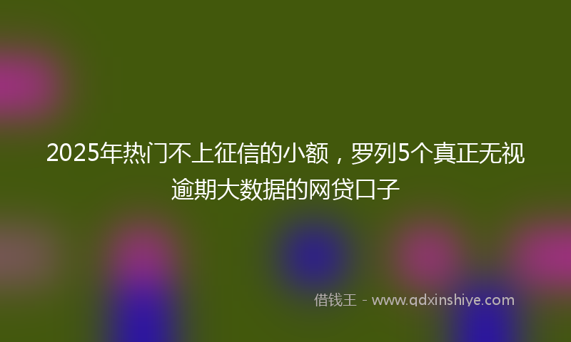 2025年热门不上征信的小额，罗列5个真正无视逾期大数据的网贷口子