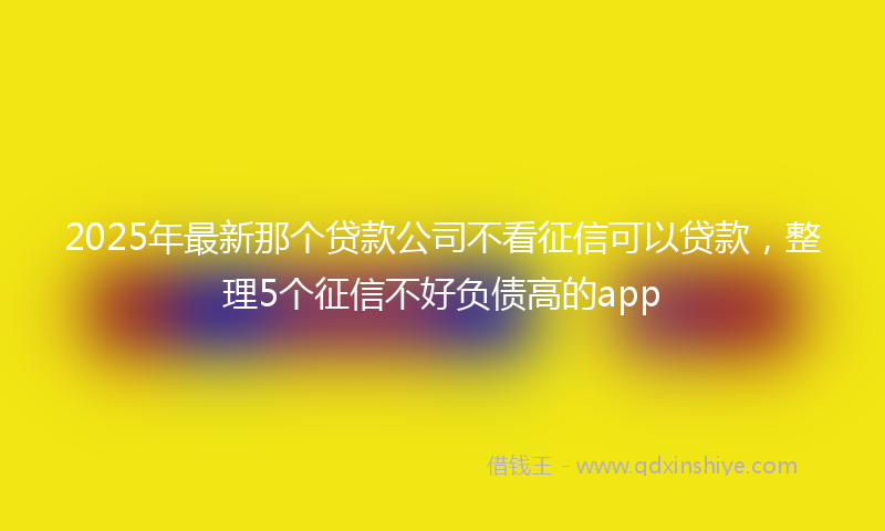 2025年最新那个贷款公司不看征信可以贷款，整理5个征信不好负债高的app
