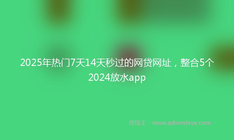 2025年热门7天14天秒过的网贷网址，整合5个2024放水app