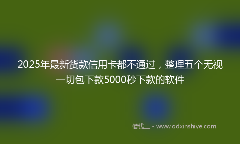 2025年最新货款信用卡都不通过，整理五个无视一切包下款5000秒下款的软件