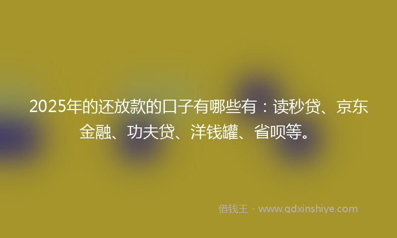 2025年的还放款的口子有哪些有：读秒贷、京东金融、功夫贷、洋钱罐、省呗等。