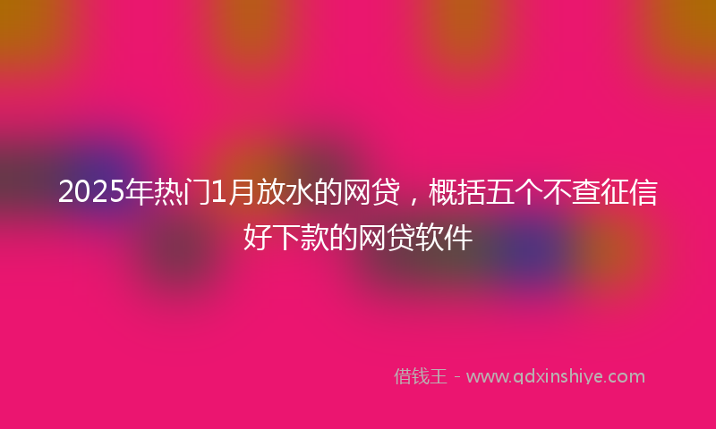 2025年热门1月放水的网贷，概括五个不查征信好下款的网贷软件