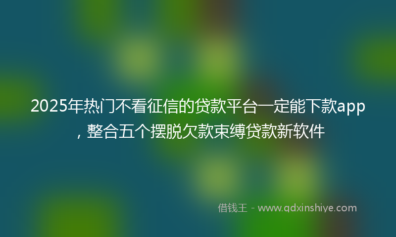 2025年热门不看征信的贷款平台一定能下款app，整合五个摆脱欠款束缚贷款新软件