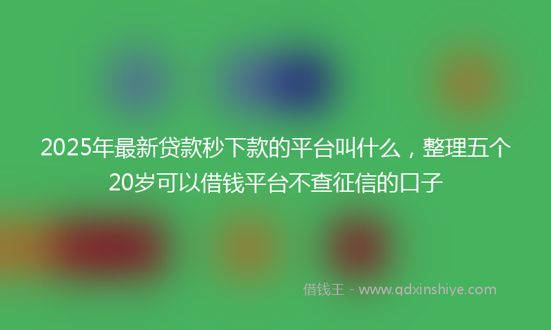 2025年最新贷款秒下款的平台叫什么，整理五个20岁可以借钱平台不查征信的口子