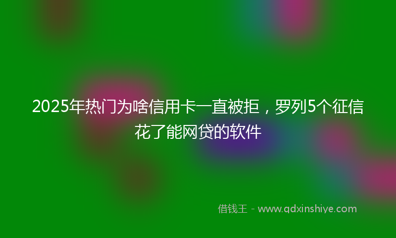 2025年热门为啥信用卡一直被拒，罗列5个征信花了能网贷的软件
