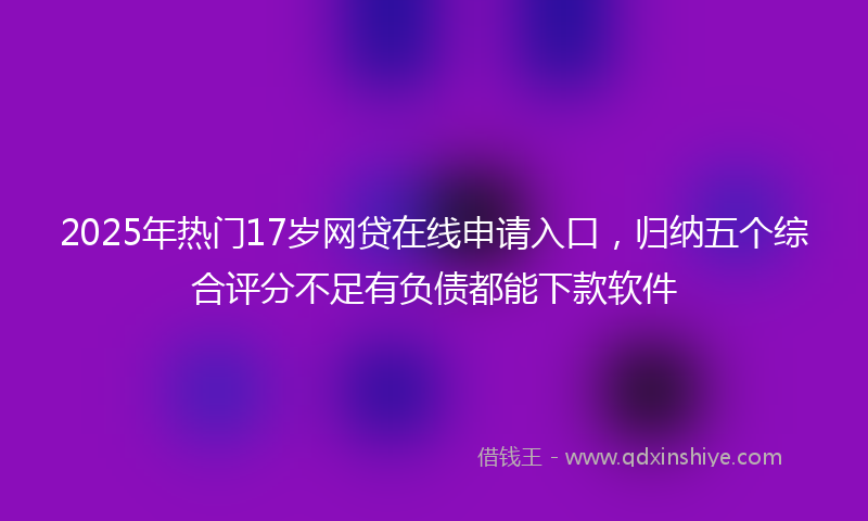 2025年热门17岁网贷在线申请入口，归纳五个综合评分不足有负债都能下款软件