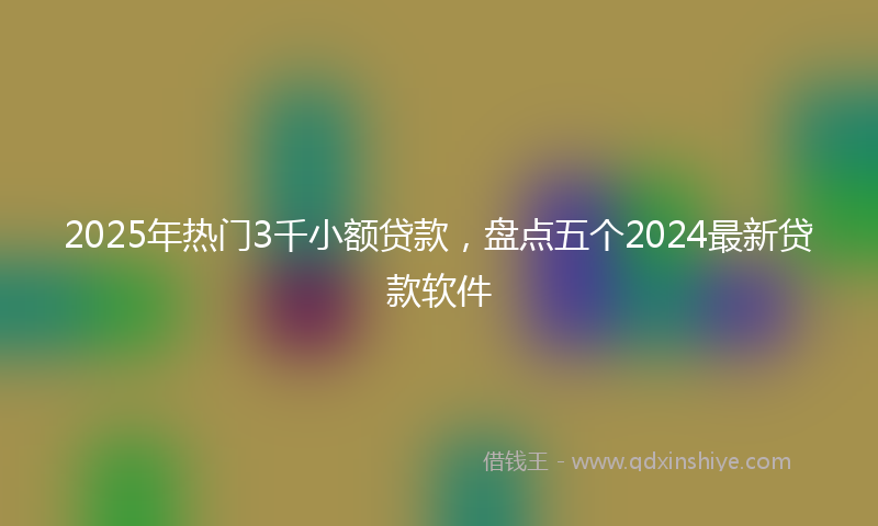 2025年热门3千小额贷款，盘点五个2024最新贷款软件