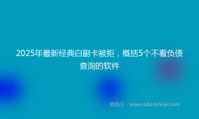 2025年最新经典白副卡被拒，概括5个不看负债查询的软件