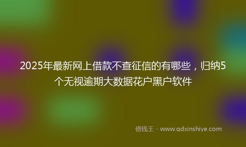 2025年最新网上借款不查征信的有哪些，归纳5个无视逾期大数据花户黑户软件