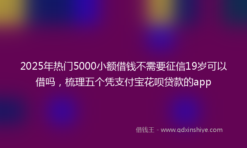 2025年热门5000小额借钱不需要征信19岁可以借吗，梳理五个凭支付宝花呗贷款的app