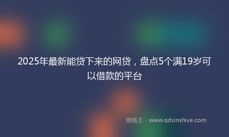 2025年最新能贷下来的网贷，盘点5个满19岁可以借款的平台