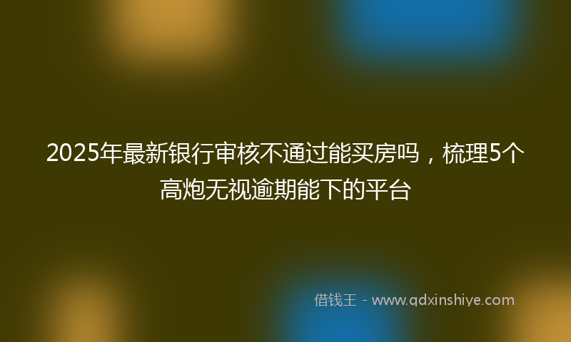 2025年最新银行审核不通过能买房吗，梳理5个高炮无视逾期能下的平台