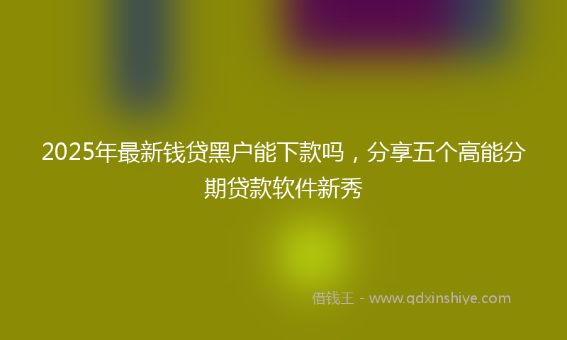 2025年最新钱贷黑户能下款吗，分享五个高能分期贷款软件新秀