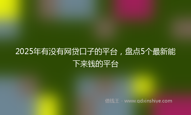 2025年有没有网贷口子的平台，盘点5个最新能下来钱的平台