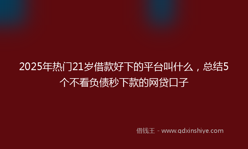 2025年热门21岁借款好下的平台叫什么，总结5个不看负债秒下款的网贷口子