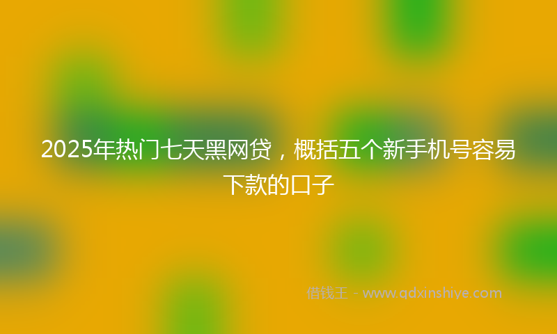 2025年热门七天黑网贷，概括五个新手机号容易下款的口子