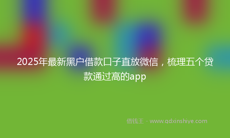 2025年最新黑户借款口子直放微信，梳理五个贷款通过高的app