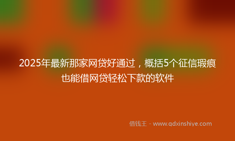 2025年最新那家网贷好通过，概括5个征信瑕疵也能借网贷轻松下款的软件