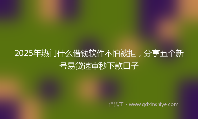 2025年热门什么借钱软件不怕被拒，分享五个新号易贷速审秒下款口子