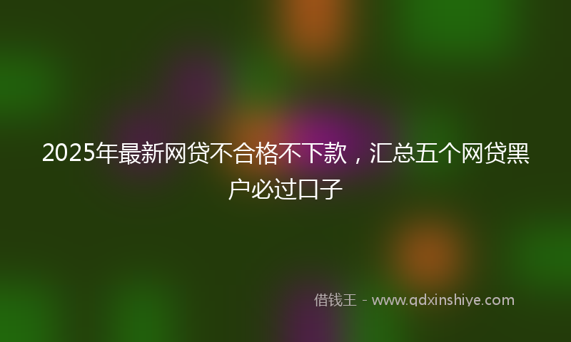 2025年最新网贷不合格不下款，汇总五个网贷黑户必过口子