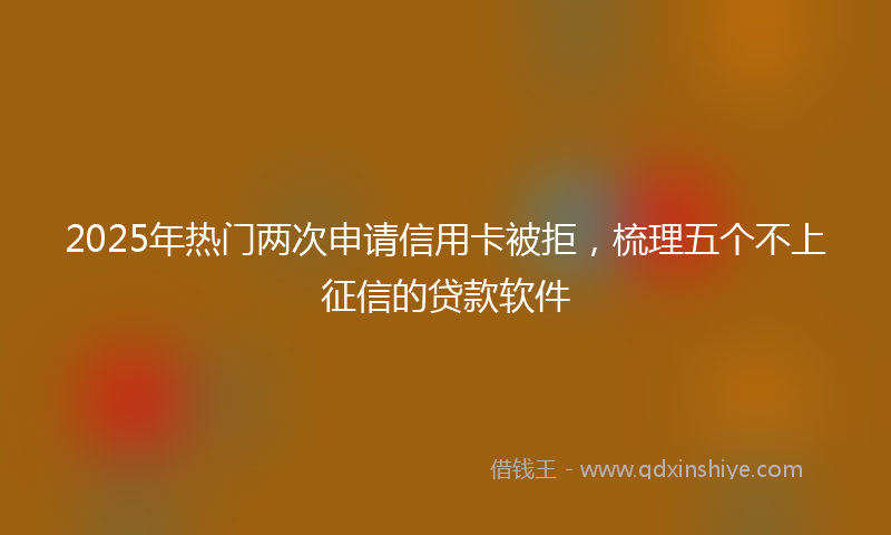 2025年热门两次申请信用卡被拒，梳理五个不上征信的贷款软件
