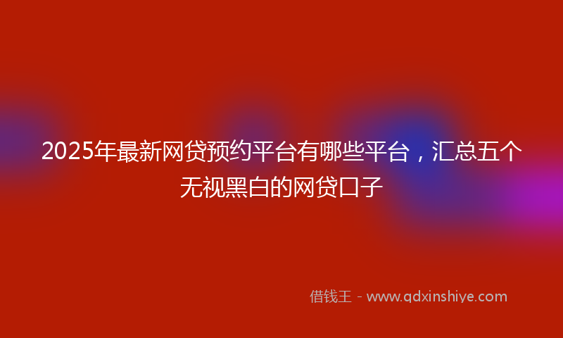 2025年最新网贷预约平台有哪些平台，汇总五个无视黑白的网贷口子