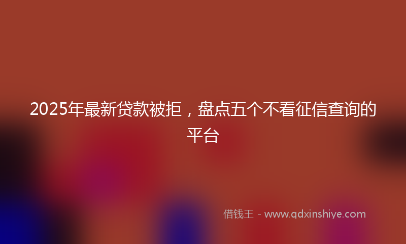 2025年最新贷款被拒，盘点五个不看征信查询的平台