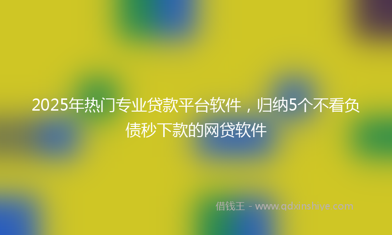 2025年热门专业贷款平台软件，归纳5个不看负债秒下款的网贷软件