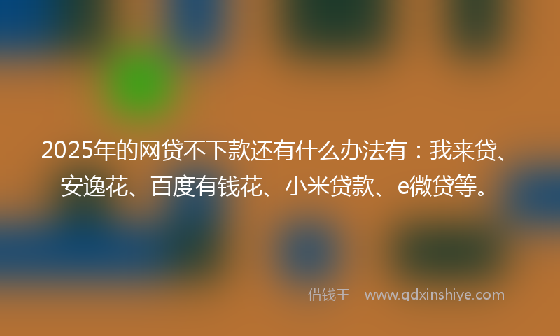 2025年的网贷不下款还有什么办法有：我来贷、安逸花、百度有钱花、小米贷款、e微贷等。