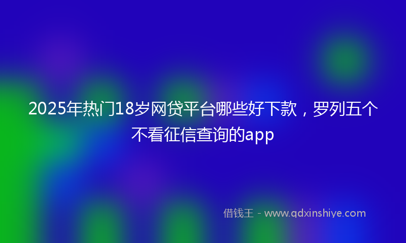 2025年热门18岁网贷平台哪些好下款，罗列五个不看征信查询的app