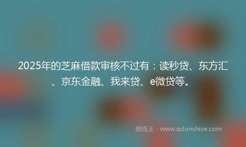 2025年的芝麻借款审核不过有：读秒贷、东方汇、京东金融、我来贷、e微贷等。